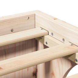 Berkfield Home Bed Frame Natural Solid Pine wood 140 x 200 cm Durable in Brown - thumbnail 9