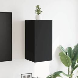 Berkfield Home Wall Mounted TV Cabinets 2 pcs Black 30.5x30x30 cm - thumbnail 4