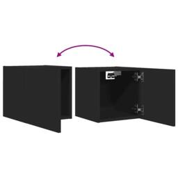 Berkfield Home Wall Mounted TV Cabinets 2 pcs Black 30.5x30x30 cm - thumbnail 8