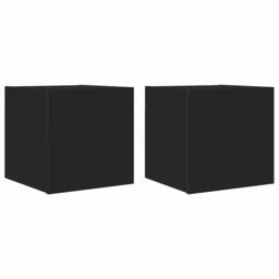 Berkfield Home Wall Mounted TV Cabinets 2 pcs Black 30.5x30x30 cm - thumbnail 3