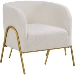 Havendro Contemporary Accent Armchair with Gold Legs in Cream - thumbnail 1