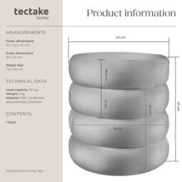 tectake Stool Altu - Padded Seat, Large Storage Space in Grey - thumbnail 6