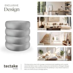 tectake Stool Altu - Padded Seat, Large Storage Space in Grey - thumbnail 7