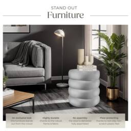 tectake Stool Altu - Padded Seat, Large Storage Space in Grey - thumbnail 3