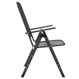Berkfield Home Modern Folding Garden Chairs 2 pcs Expanded Metal Mesh Anthracite in Black - thumbnail 5