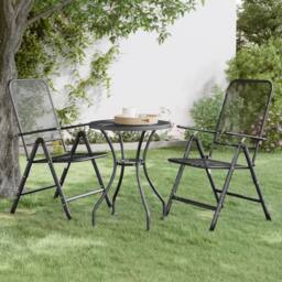 Berkfield Home Modern Folding Garden Chairs 2 pcs Expanded Metal Mesh Anthracite in Black - thumbnail 2