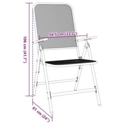 Berkfield Home Modern Folding Garden Chairs 2 pcs Expanded Metal Mesh Anthracite in Black - thumbnail 9