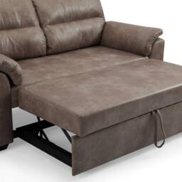 Home Detail Harley 2 Seater Faux Leather Pull Out Sofa Bed, Brown Faux Leather - thumbnail 6