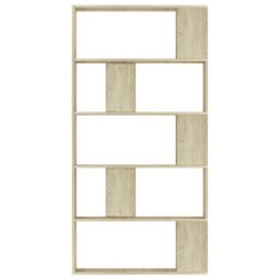 Berkfield Home Book Cabinet/Room Divider Sonoma Oak 80x24x159 cm Engineered Wood in Brown - Size: 80 x 24 x 159 cm - thumbnail 5