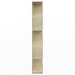 Berkfield Home Book Cabinet/Room Divider Sonoma Oak 80x24x159 cm Engineered Wood in Brown - Size: 80 x 24 x 159 cm - thumbnail 6