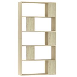 Berkfield Home Book Cabinet/Room Divider Sonoma Oak 80x24x159 cm Engineered Wood in Brown - Size: 80 x 24 x 159 cm - thumbnail 2