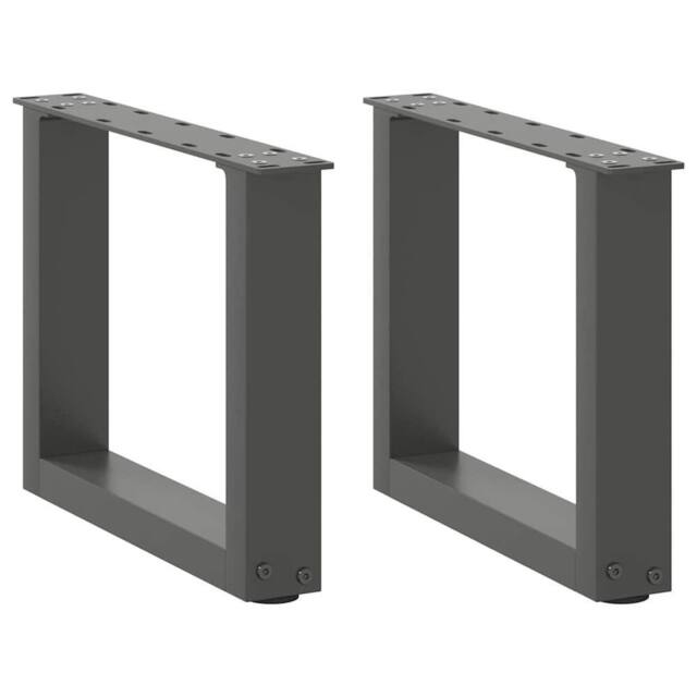 Berkfield Home Coffee Table Legs U-Shaped 2 pcs Anthracite 40x(30-31) cm Steel - image 1