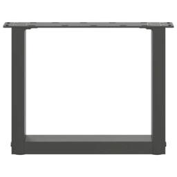Berkfield Home Coffee Table Legs U-Shaped 2 pcs Anthracite 40x(30-31) cm Steel - thumbnail 5