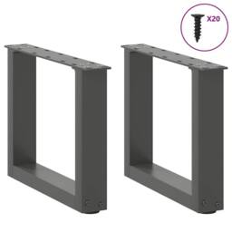 Berkfield Home Coffee Table Legs U-Shaped 2 pcs Anthracite 40x(30-31) cm Steel - thumbnail 3