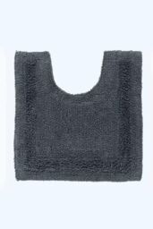 Homescapes Luxury Bath Mat Set Reversible 1600GSM 100% Cotton 2 Pc w. Pedestal Mat in Grey - thumbnail 3