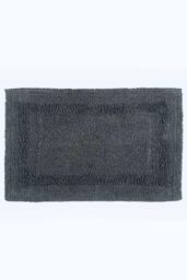 Homescapes Luxury Bath Mat Set Reversible 1600GSM 100% Cotton 2 Pc w. Pedestal Mat in Grey - thumbnail 2