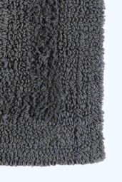 Homescapes Luxury Bath Mat Set Reversible 1600GSM 100% Cotton 2 Pc w. Pedestal Mat in Grey - thumbnail 4