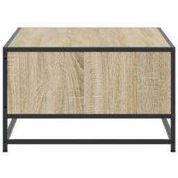 Berkfield Home Coffee Table Sonoma Oak 100x57x35 cm Engineered Wood & Metal in Light Beige - Size: 100 x 57 x 35 cm - thumbnail 6