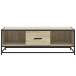 Berkfield Home Coffee Table Sonoma Oak 100x57x35 cm Engineered Wood & Metal in Light Beige - Size: 100 x 57 x 35 cm - thumbnail 5