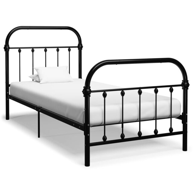 Berkfield Home Bed Frame Black Metal 90x200 cm - image 1