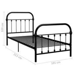 Berkfield Home Bed Frame Black Metal 90x200 cm - thumbnail 6