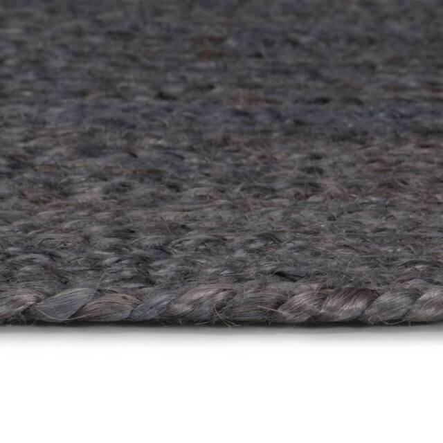 Berkfield Home Handmade Rug Jute Round 120 cm Dark Grey - Size: 100 cm diameter - image 1