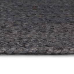 Berkfield Home Handmade Rug Jute Round 120 cm Dark Grey - Size: 100 cm diameter - thumbnail 1