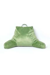 Homescapes Reading Pillow Memory Foam Filling & Velvet Cover, Large in Green - thumbnail 3