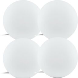 Loops 4 PACK IP65 Outdoor Garden Ball Light White Plastic 1x 40W E27 390mm Globe
