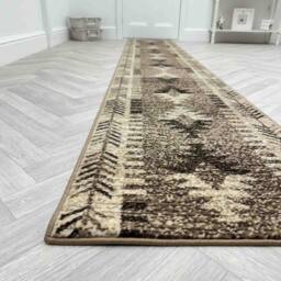 runrug Hallway Carpet Runner Rug - Soft & Comfy, 9mm - 'Native' in Brown - Size: 70 cm x 150 cm - thumbnail 5