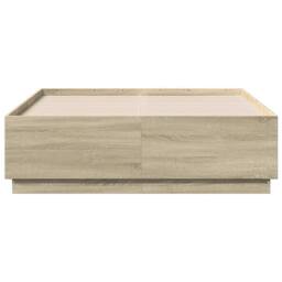 Berkfield Home Durable Bed Frame with LED without Mattress Sonoma Oak 120x190 cm in Light Tan - Size: Small Double - thumbnail 6