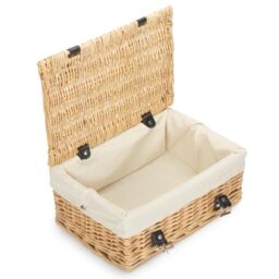 Red Hamper 36cm Buff Wicker Empty Picnic Basket in White - thumbnail 1