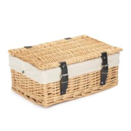 Red Hamper 36cm Buff Wicker Empty Picnic Basket in White - thumbnail 2