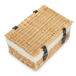 Red Hamper 36cm Buff Wicker Empty Picnic Basket in White - thumbnail 3