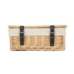 Red Hamper 36cm Buff Wicker Empty Picnic Basket in White - thumbnail 4
