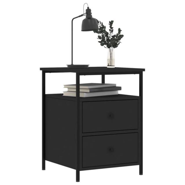 Berkfield Home Durable Bedside Cabinets 2 pcs Black 44x45x60 cm Engineered Wood - Size: 44 x 45 x 60 cm - image 1