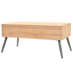 Berkfield Home Coffee Table Solid Fir Wood 115x55x50 cm in Brown - Size: 115 x 55 x 50 cm - thumbnail 3
