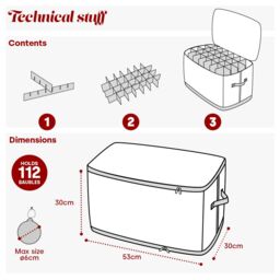 Christmas Village 112 Christmas Bauble Storage Bag - Red - thumbnail 9
