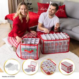 Christmas Village 112 Christmas Bauble Storage Bag - Red - thumbnail 8