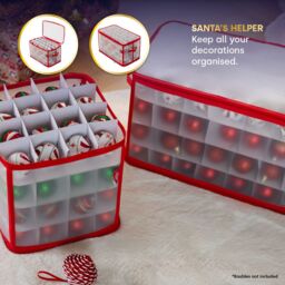 Christmas Village 112 Christmas Bauble Storage Bag - Red - thumbnail 4