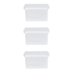 Wham Clip 3x 9L Square Plastic Storage Boxes with Clip Lock Lids in Clear - thumbnail 1