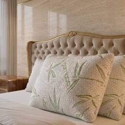HOME LUXE INTERIOR Pack of 2 Bamboo Memory Foam Pillows - Breathable Orthopedic Support in White - thumbnail 8