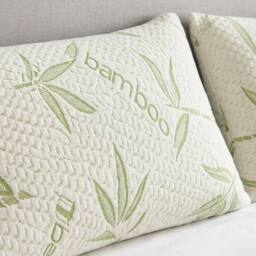 HOME LUXE INTERIOR Pack of 2 Bamboo Memory Foam Pillows - Breathable Orthopedic Support in White - thumbnail 6