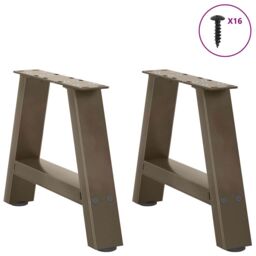 Berkfield Home Coffee Table Legs A-Shaped 2 pcs 30x(30-31) cm Steel in Black - thumbnail 3