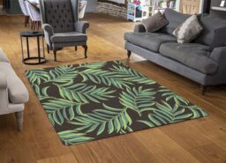 Benjamin Tate Design Green Palm Leaves Rug in Natural - Size: Large - thumbnail 2