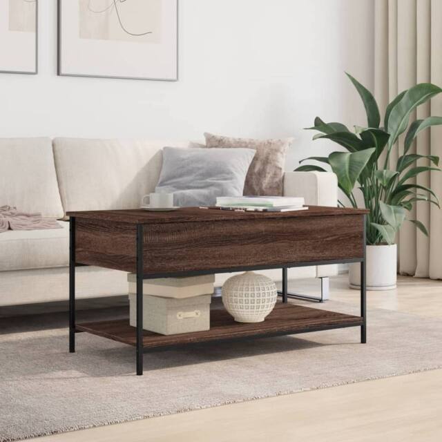 Berkfield Home Decorative Coffee Table Brown Oak 100x50x50 cm Engineered Wood an - Size: 100 x 50 x 50 cm - image 1
