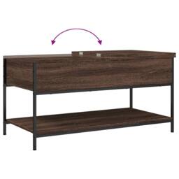Berkfield Home Decorative Coffee Table Brown Oak 100x50x50 cm Engineered Wood an - Size: 100 x 50 x 50 cm - thumbnail 8