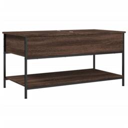 Berkfield Home Decorative Coffee Table Brown Oak 100x50x50 cm Engineered Wood an - Size: 100 x 50 x 50 cm - thumbnail 3