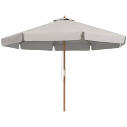 OUTSUNNY Garden Parasol Patio Umbrella with Ruffles Grey - thumbnail 2