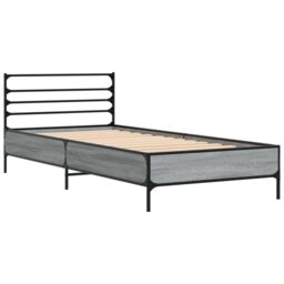 Berkfield Home Bed Frame without Mattress Grey Sonoma 90x190 cm Single - thumbnail 3